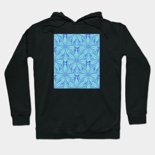 Blue Flower Pattern Hoodie